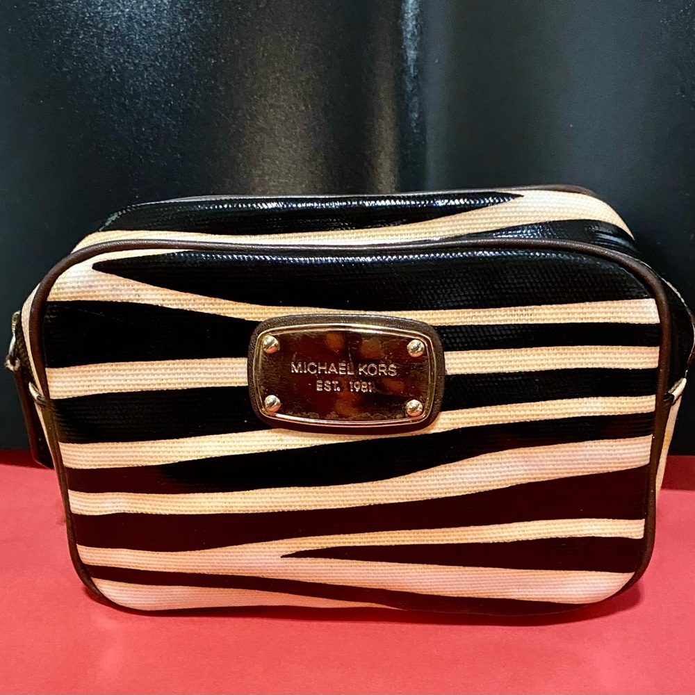 Michael Kors animal print make up bag